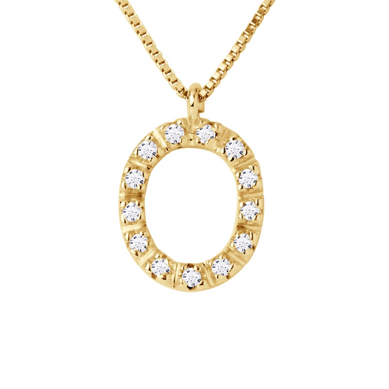 Collier ALPHABET Diamants 0,07 Cts  LETTRE 