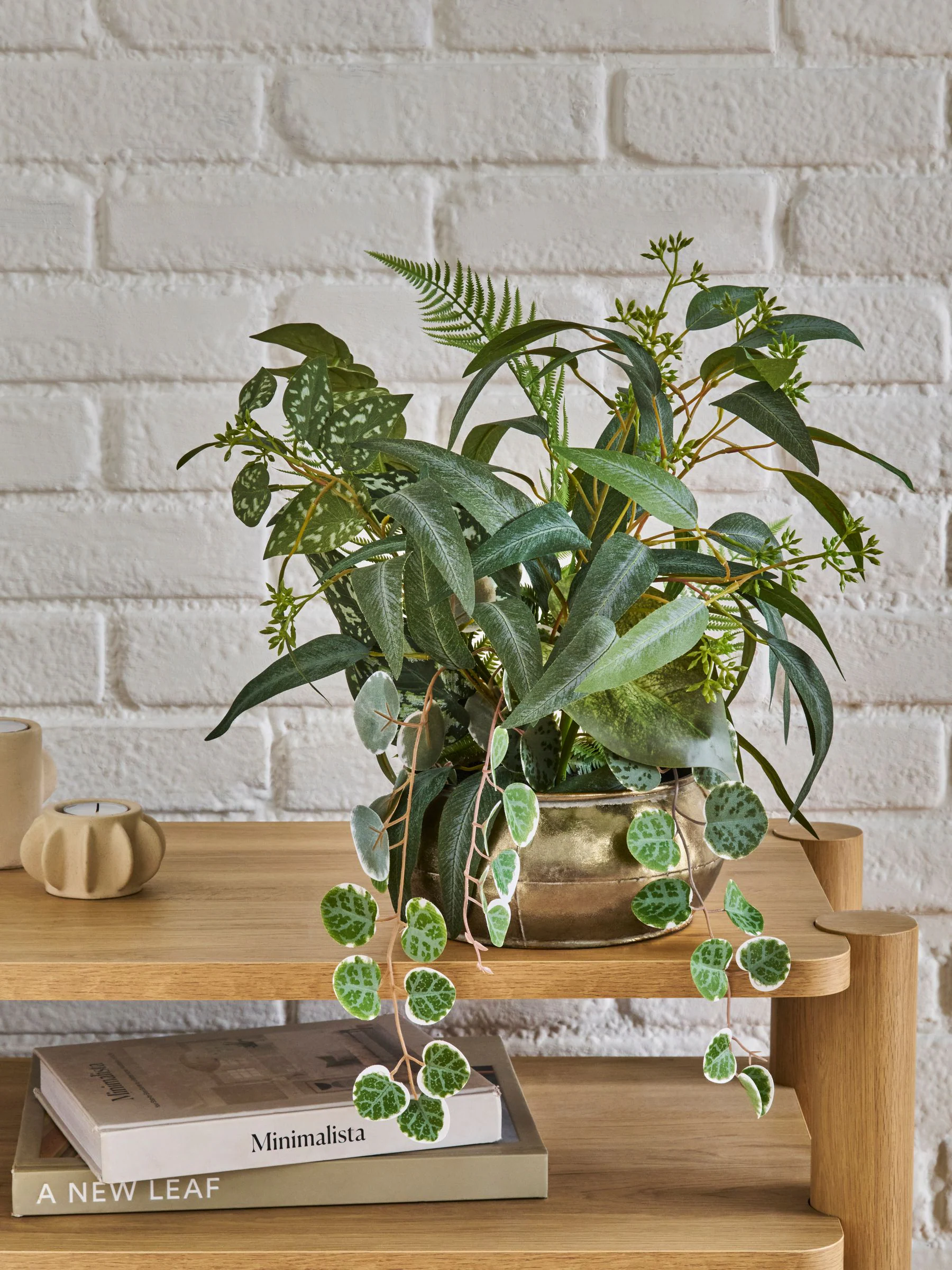 Artificial Plant in Metal Bowl