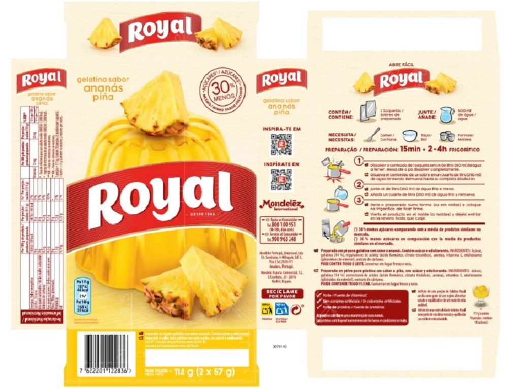 GELATINA ROYAL ANANÁS 2X57G