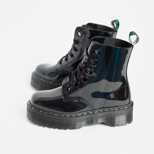 Dr. Martens Molly Rainbow veterboots zwart lak Lak