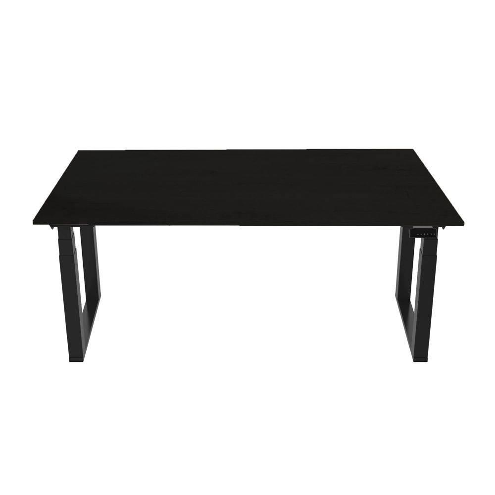 CONTINI höhenverstellbarer Bürotisch 160 x 80 cm schwarz / Gestell schwarz