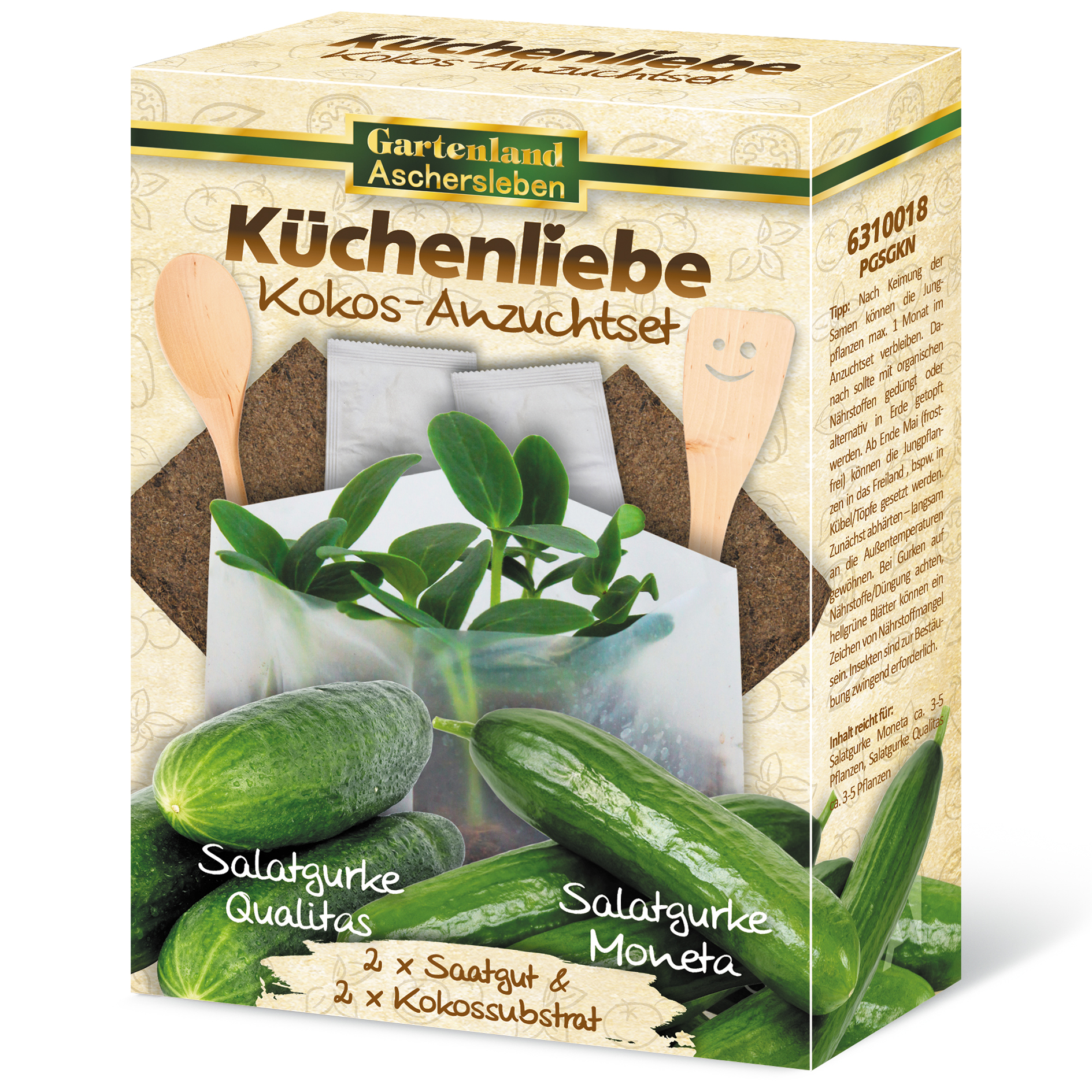 KÜCHENLIEBE Saatgut - Gurken-Kombi - Kokos-Anzuchtset