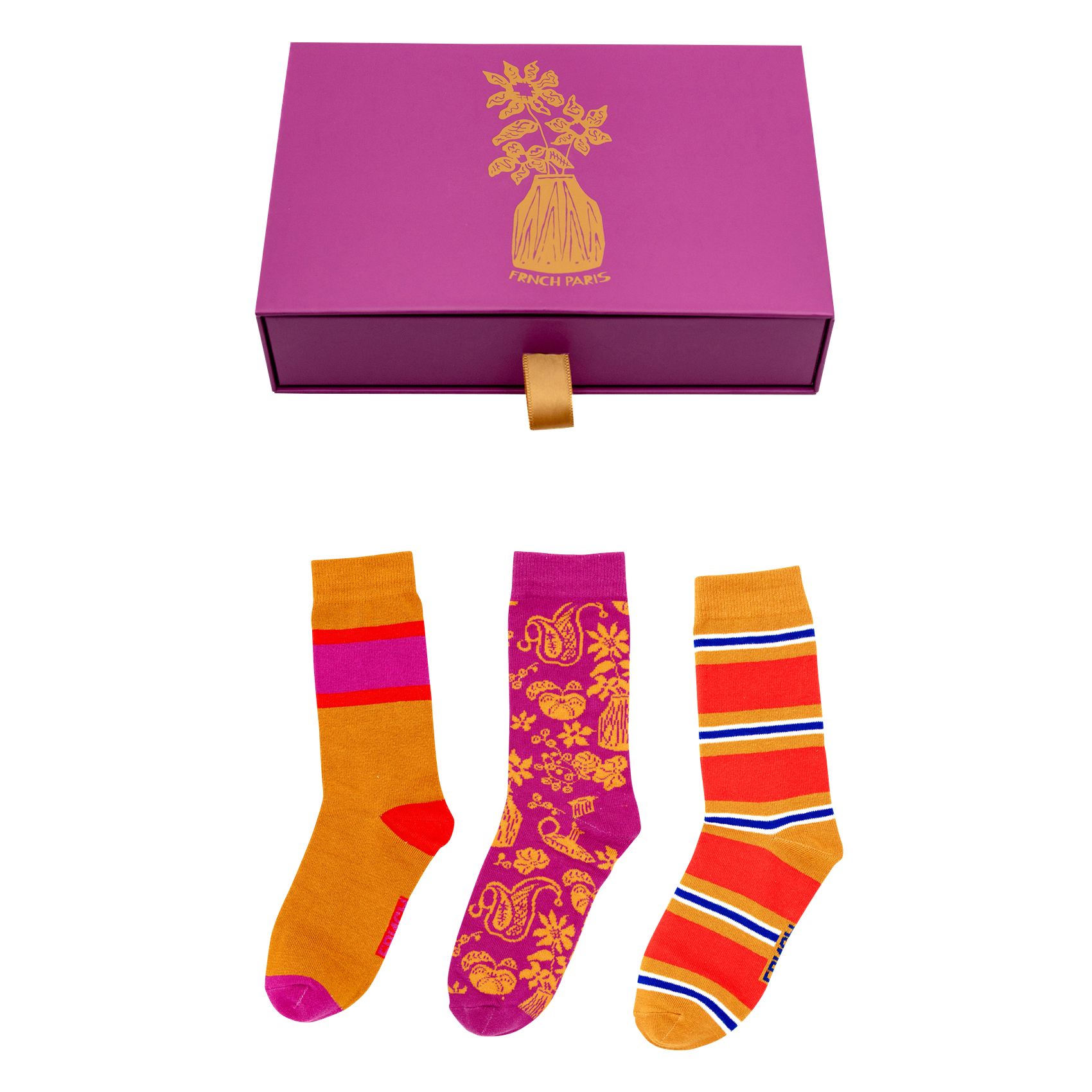 IVETE - Lot de trois paires de chaussettes en coton mélangé | Violet