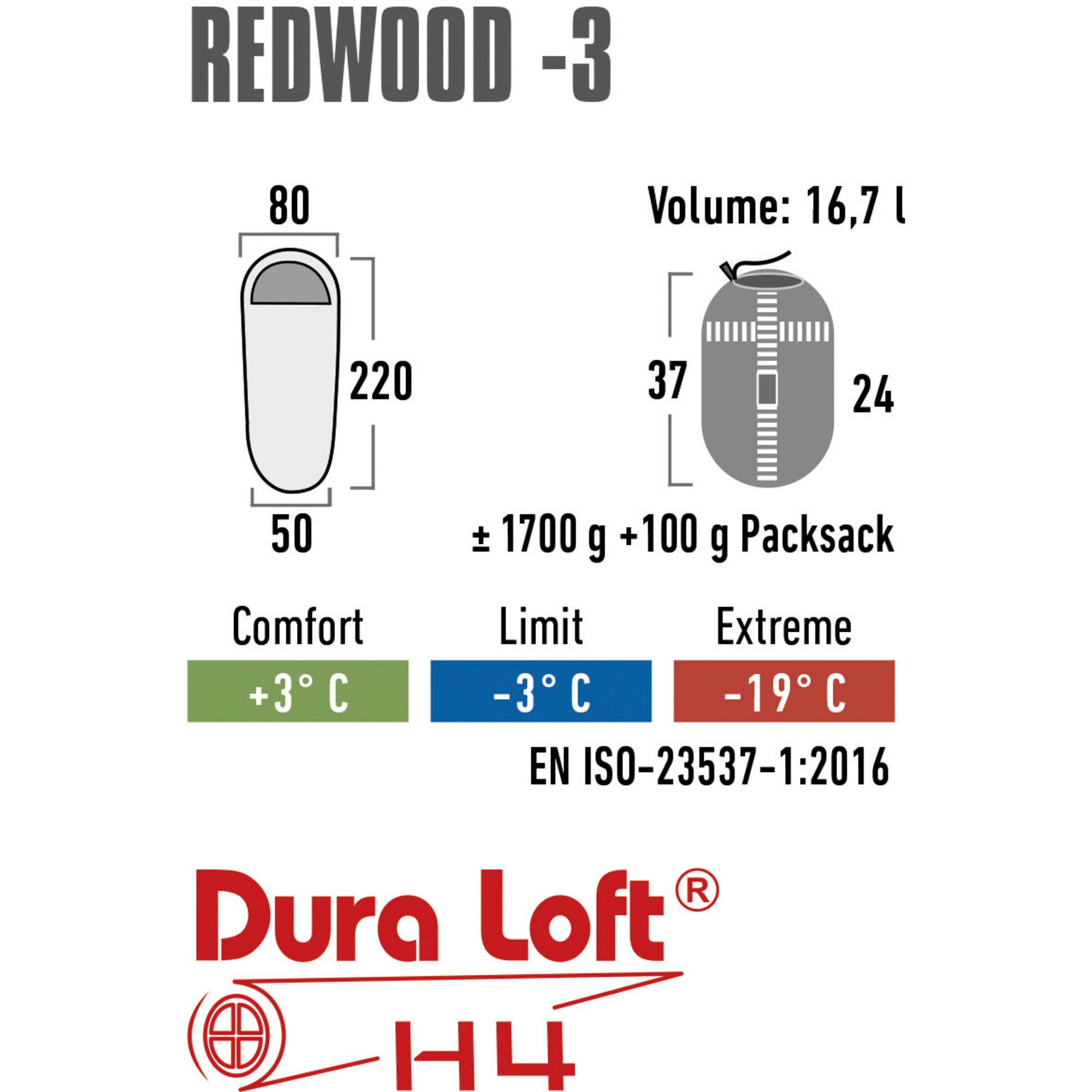 High Peak Schlafsack Schlafsack Redwood -3