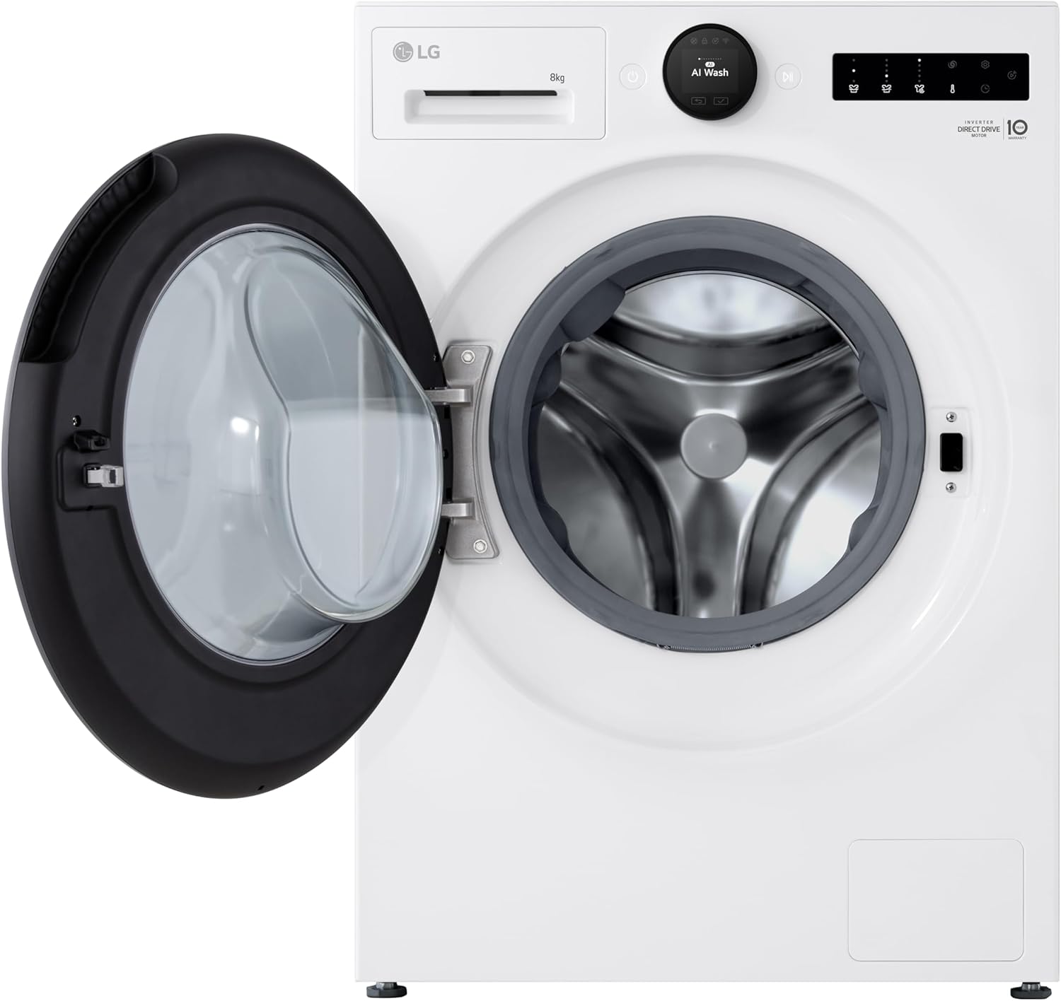 LG F4WX808YC, Waschmaschine, Frontlader, 8 kg, 1350 U/Min, AI DD, Steam, Inverter Direct Drive, leise und effizient, Weiß [Energieklasse A]