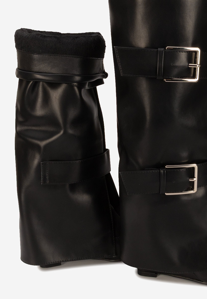 Bottes compensée femme noires Catrinia