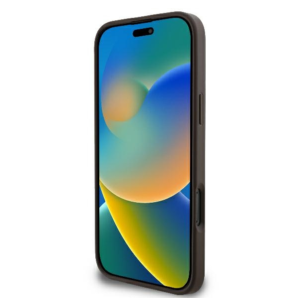 iPhone 16 Pro Max Leder Hardcase Hülle 4G Big Metal Logo (GUHCP16X4GMGBR) - Braun