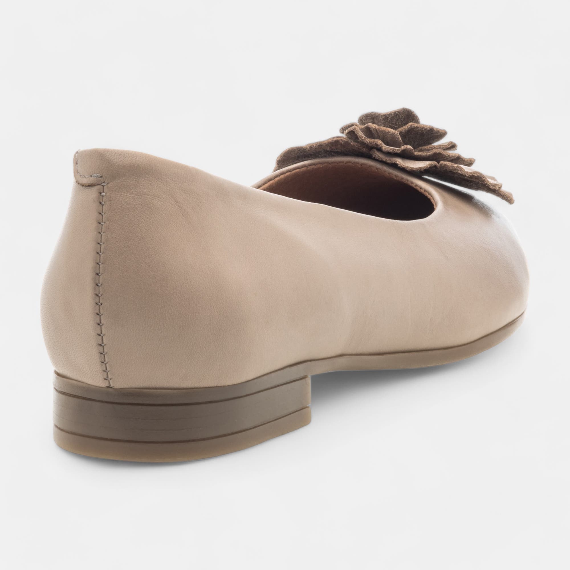 Ballerines Femme en cuir taupe