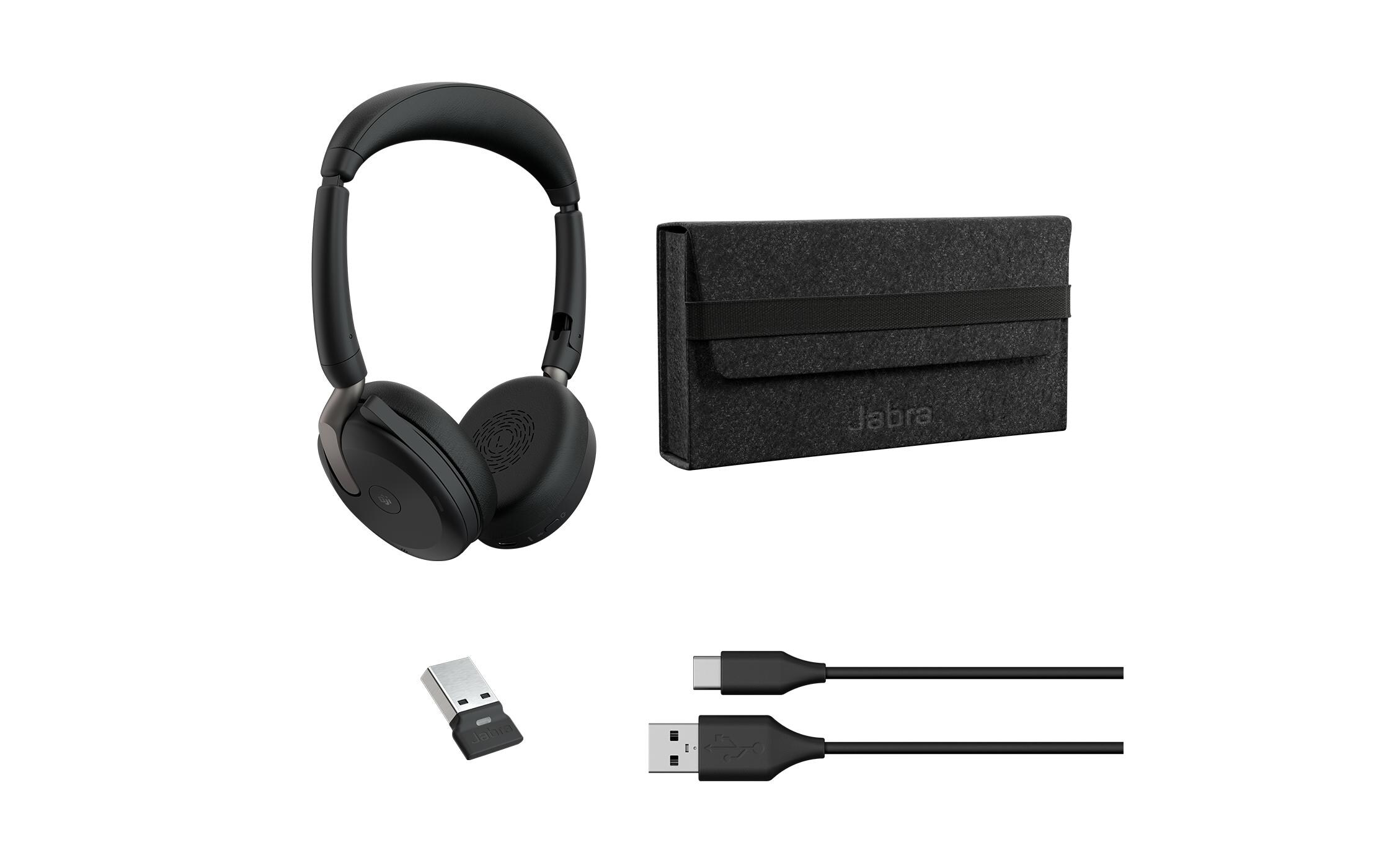 Headset Evolve2 65 Flex Duo MS, USB-A<br>Ultrakompaktes professionelles Headset für unterwegs mit der besten aktiven Geräuschunterdrückung seiner Klasse