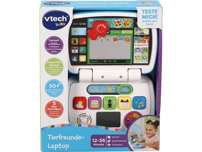 Vtech Tierfreunde-Laptop -DE- Kinder-Tablet mit Licht- und Soundeffekten