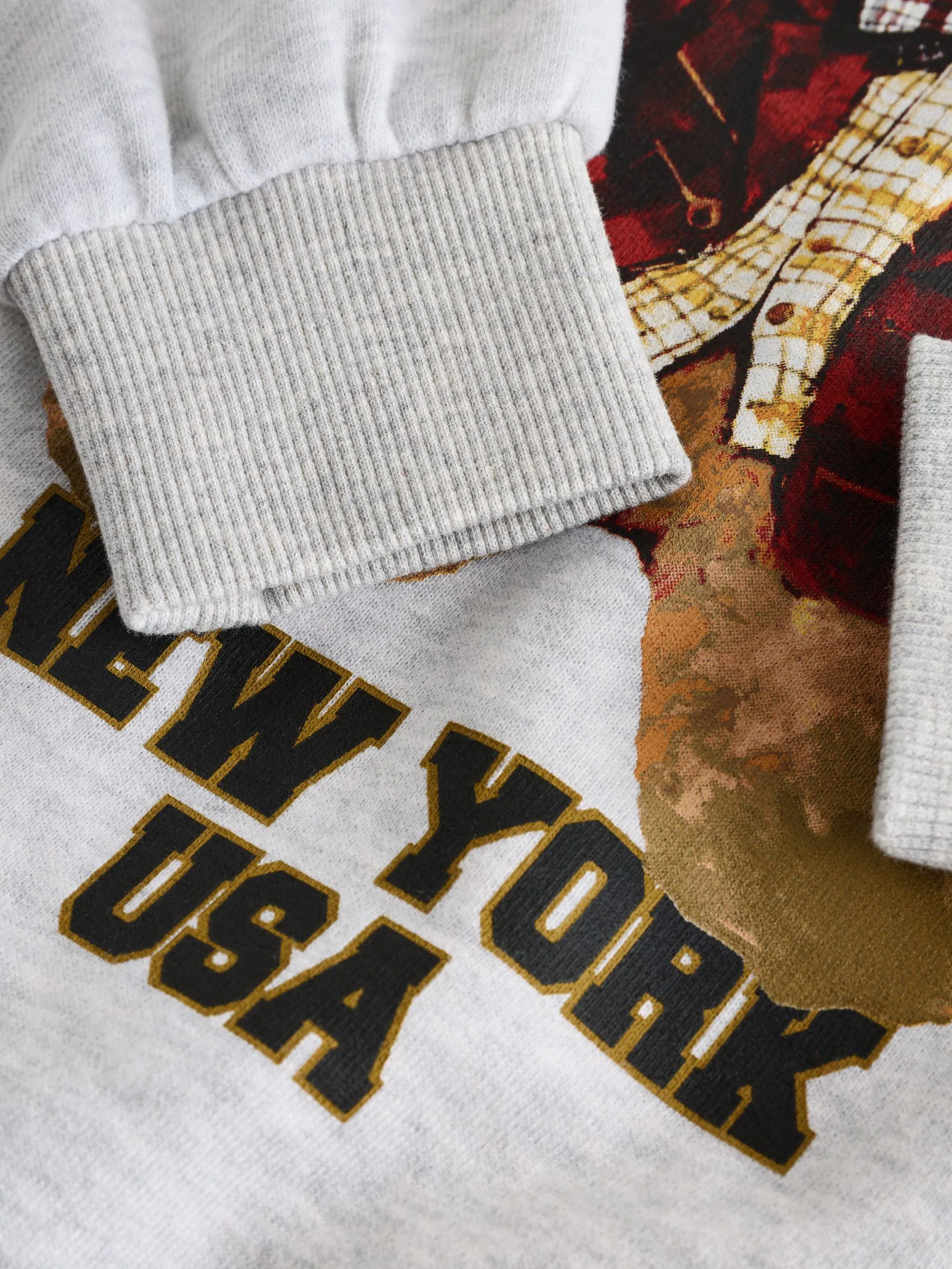 Grey Marl Teddy Bear - Graphic Sweatshirt (3-16yrs)