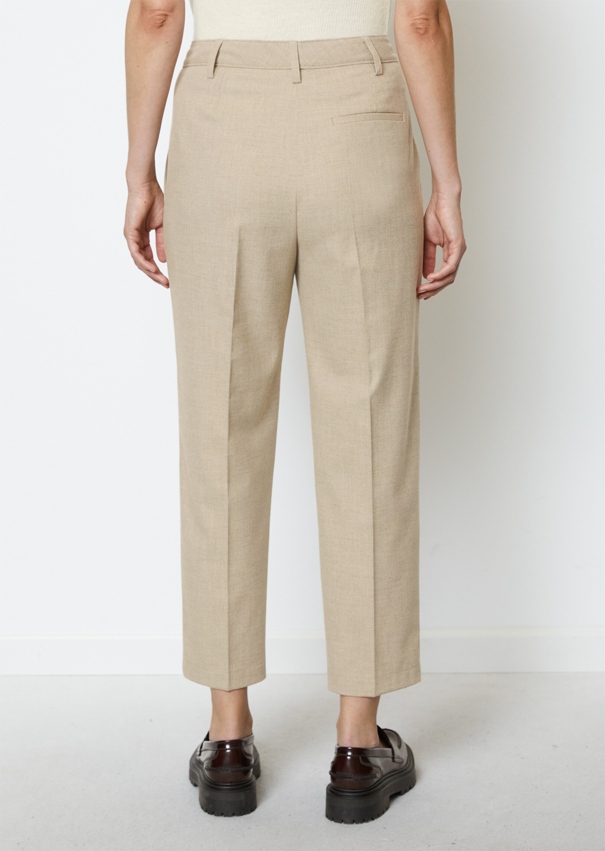 Feingemusterte Flanell-Chino tapered mit reycelten Materialien