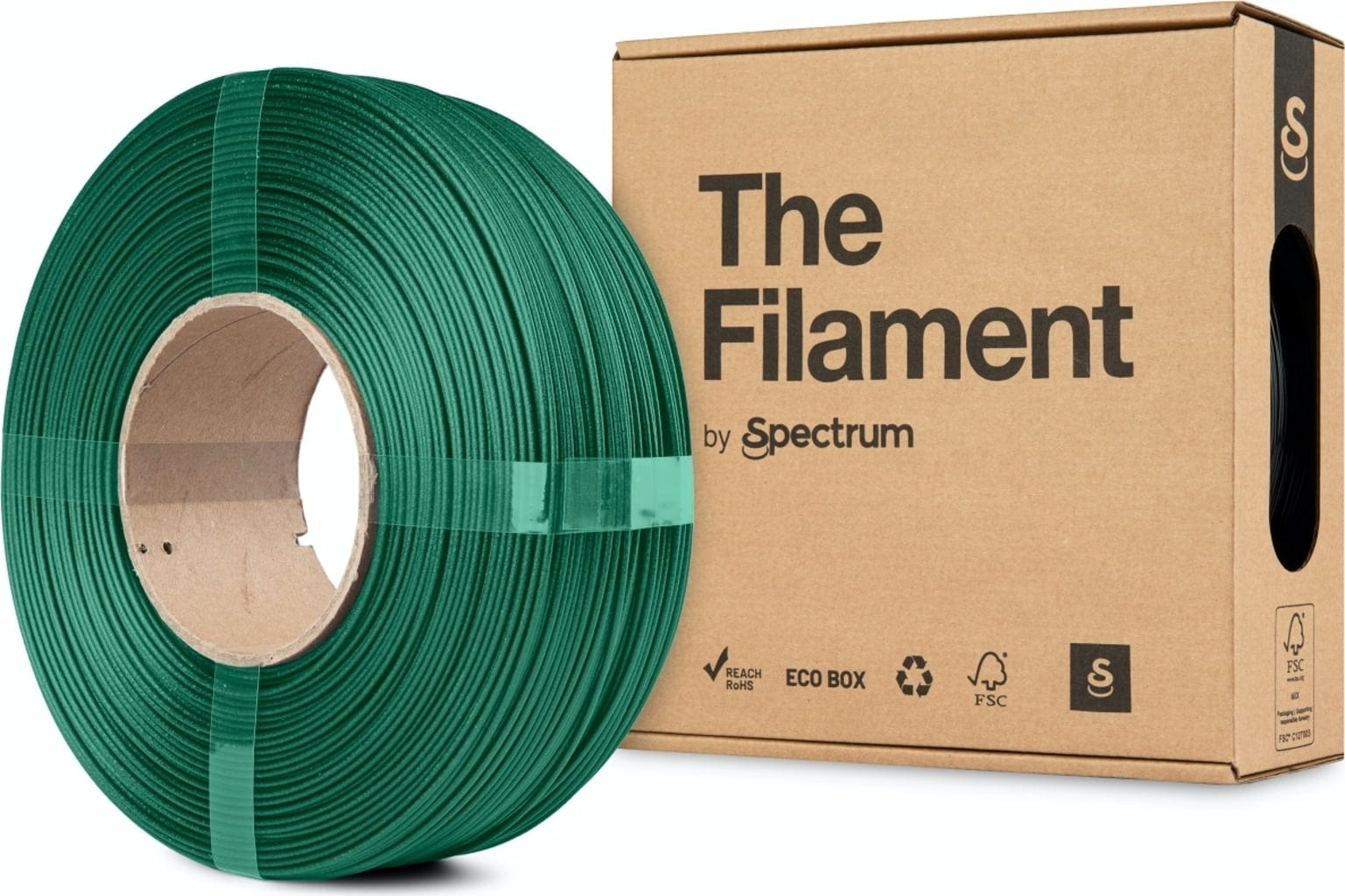 The Filament  ReFill PETG CF Green, 1,75 mm / 1000 g    Mit 3 % Kohlefasern verstärktes PETG ohne Spule in Green