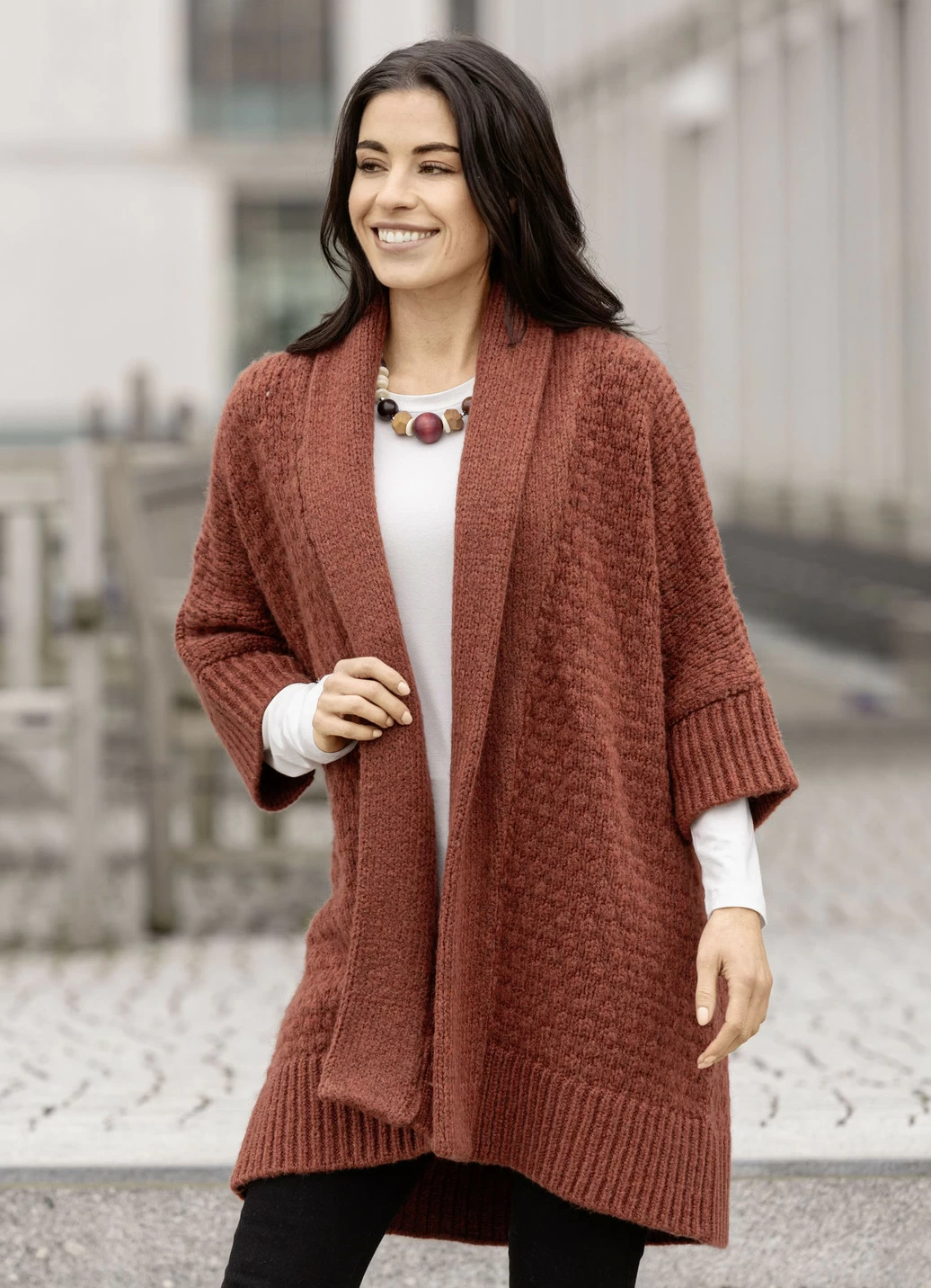 Strickjacke in Longform