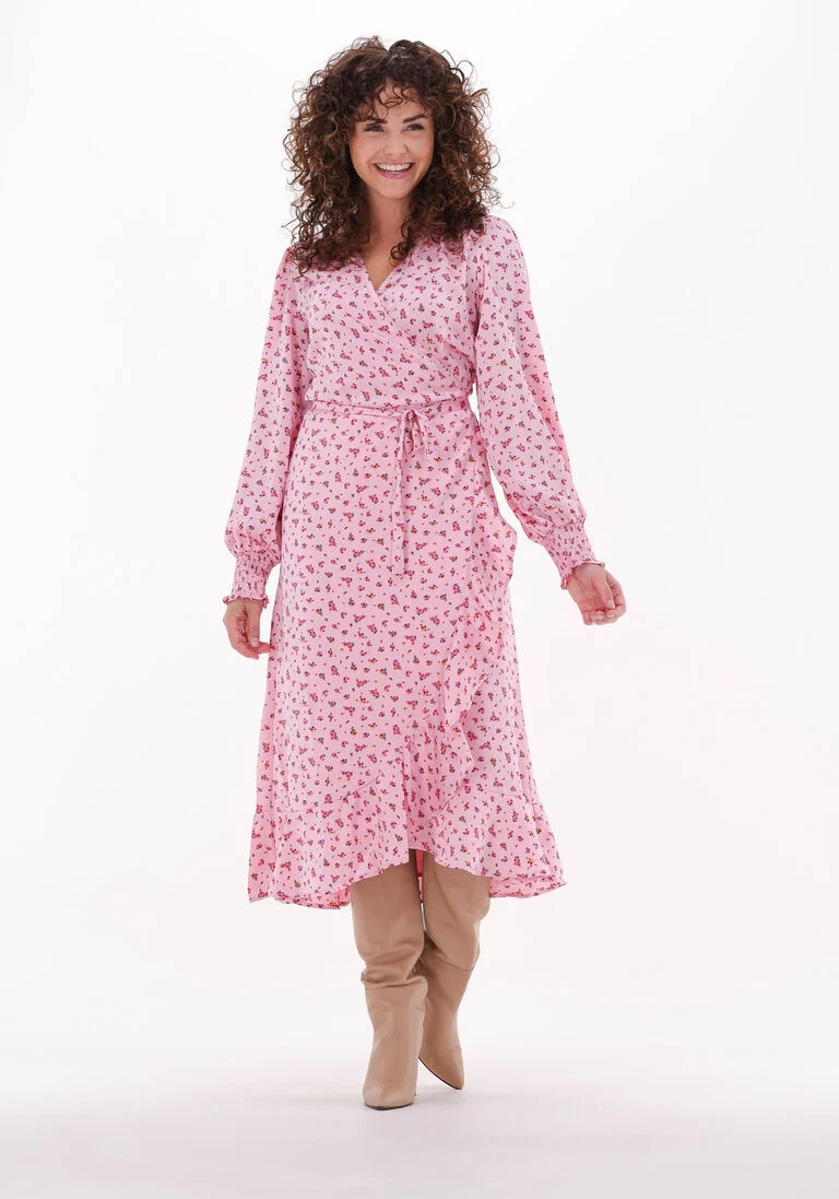 NEO NOIR roze neo noir midi jurk eva precious rose dress