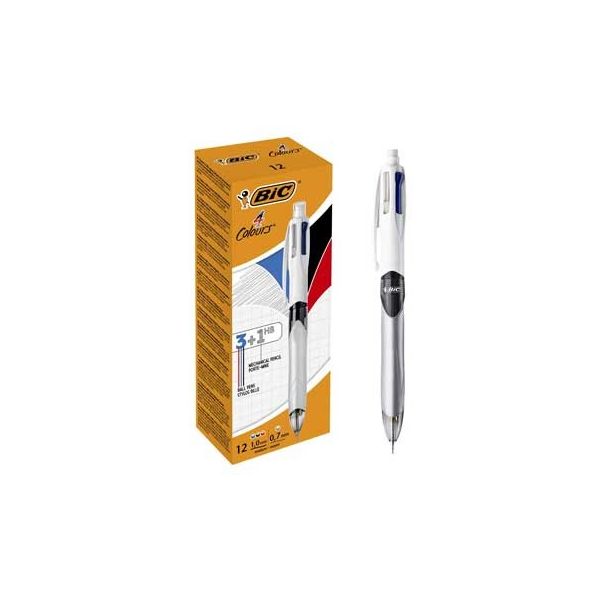 Bic Esferográfica 4 Colours 3   Lapiseira 1HB 12 Un.