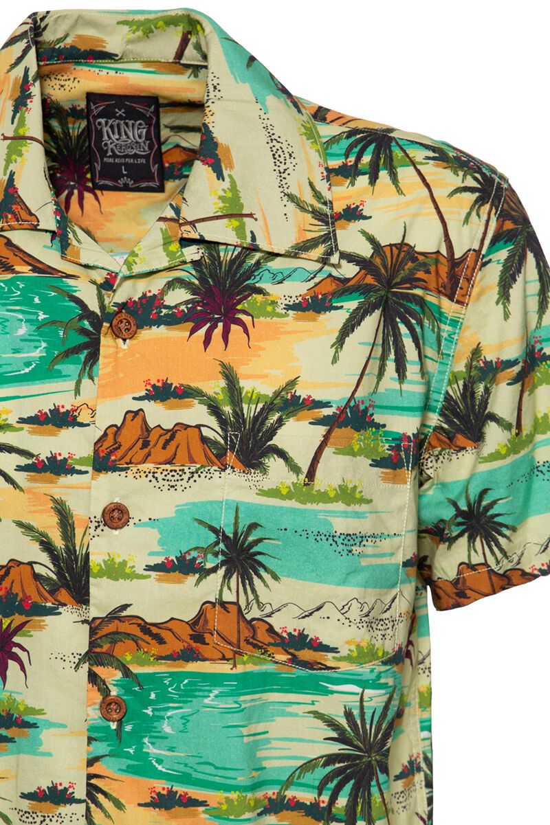 AOP Shirt Tropical Sea | King Kerosin Chemise manches courtes