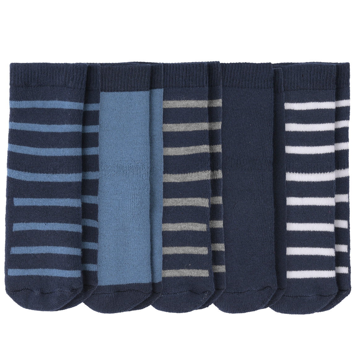 Topomini 5 Paar Baby Stoppersocken im Set blau / dunkelblau