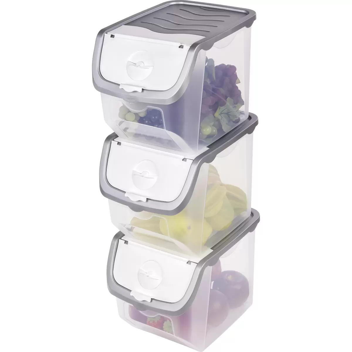 Box mit Klappdeckel Jan Homezone transparent,grau