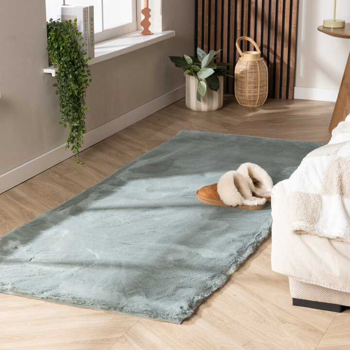 Zachte Hoogpolige loper - Comfy Supreme Blauw/Groen