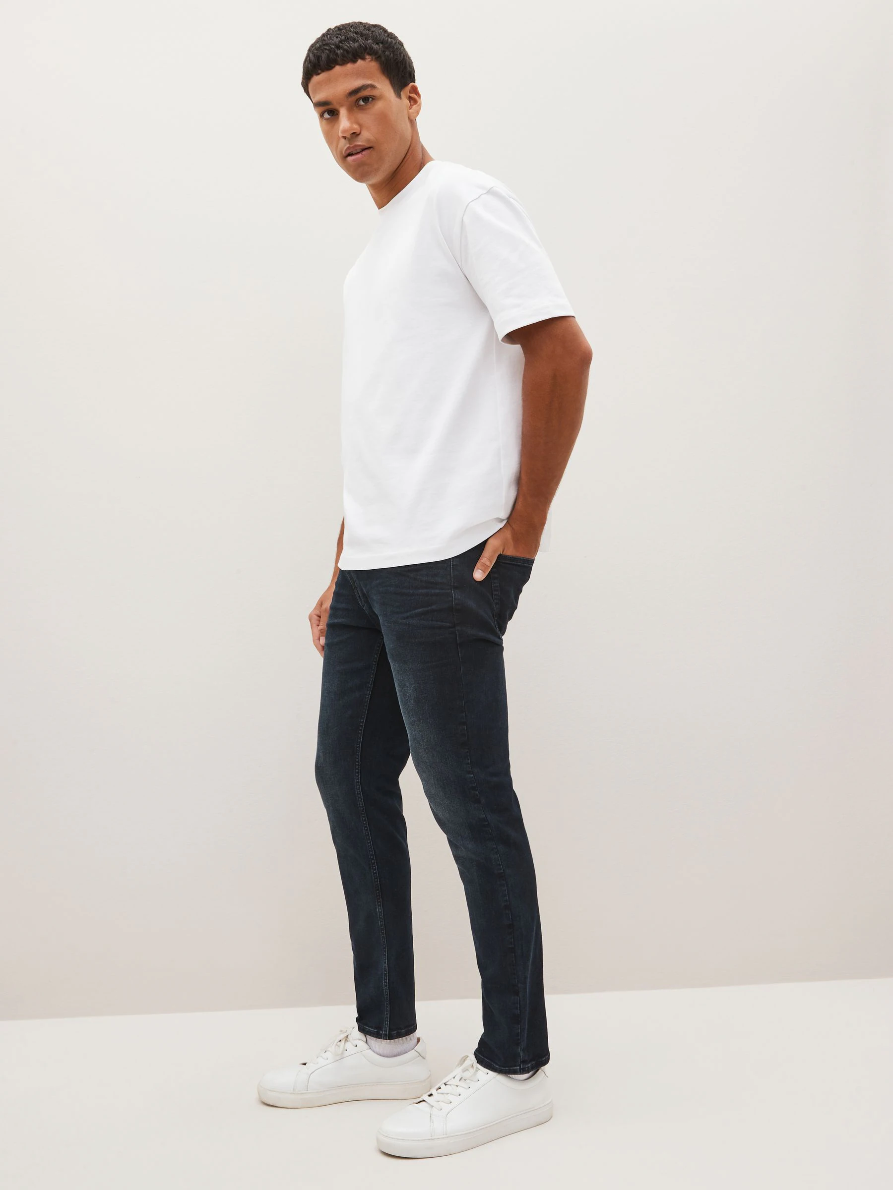 Blauw-zwart - Enkele - Skinny fit klassieke stretchy jeans