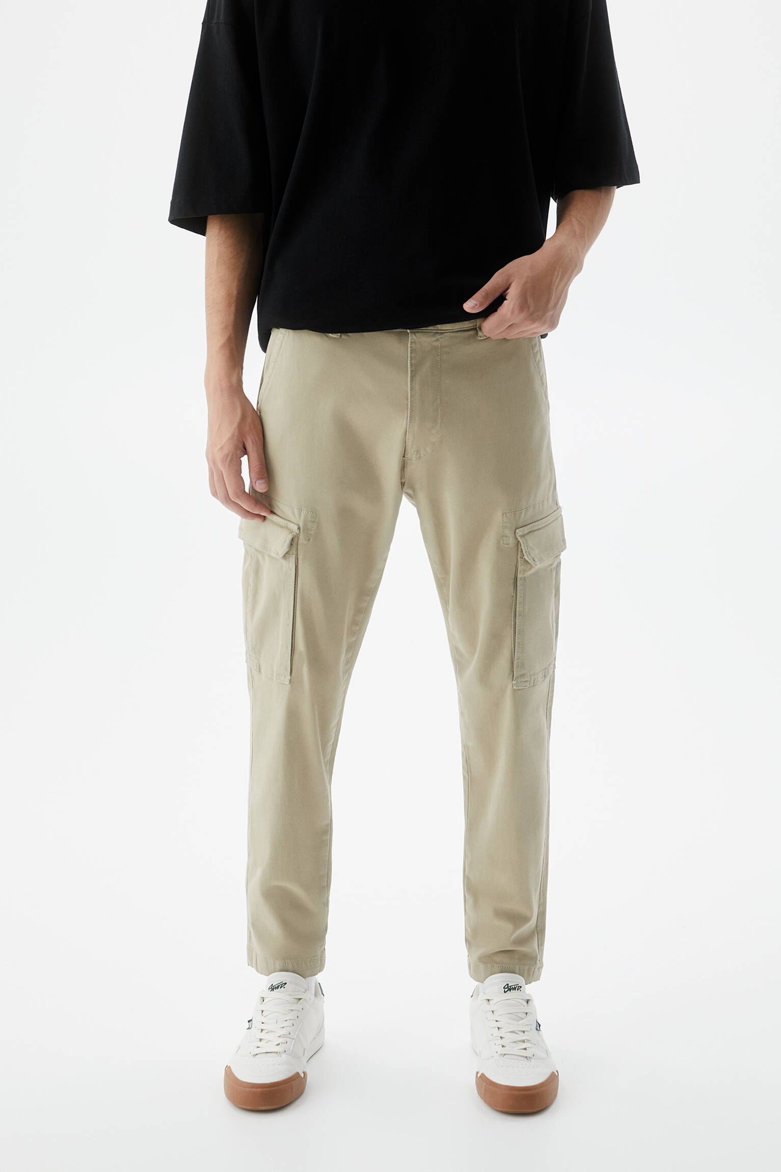 Calça cargo slim - bege