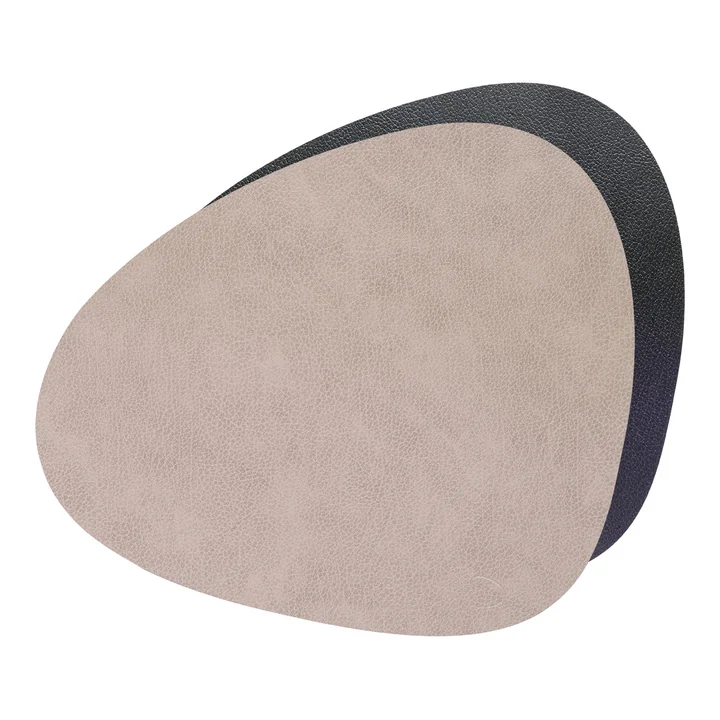 Lind DNA - Tischset Curve L Double, Bull warm grey / schwarz
