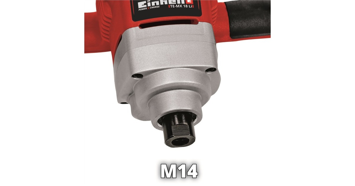 EINHELLVerf- en mortelmenger TE-MX 18 Li - Solo roerwerk  (Rood/zwart, Accu en oplader niet inbegrepen)
