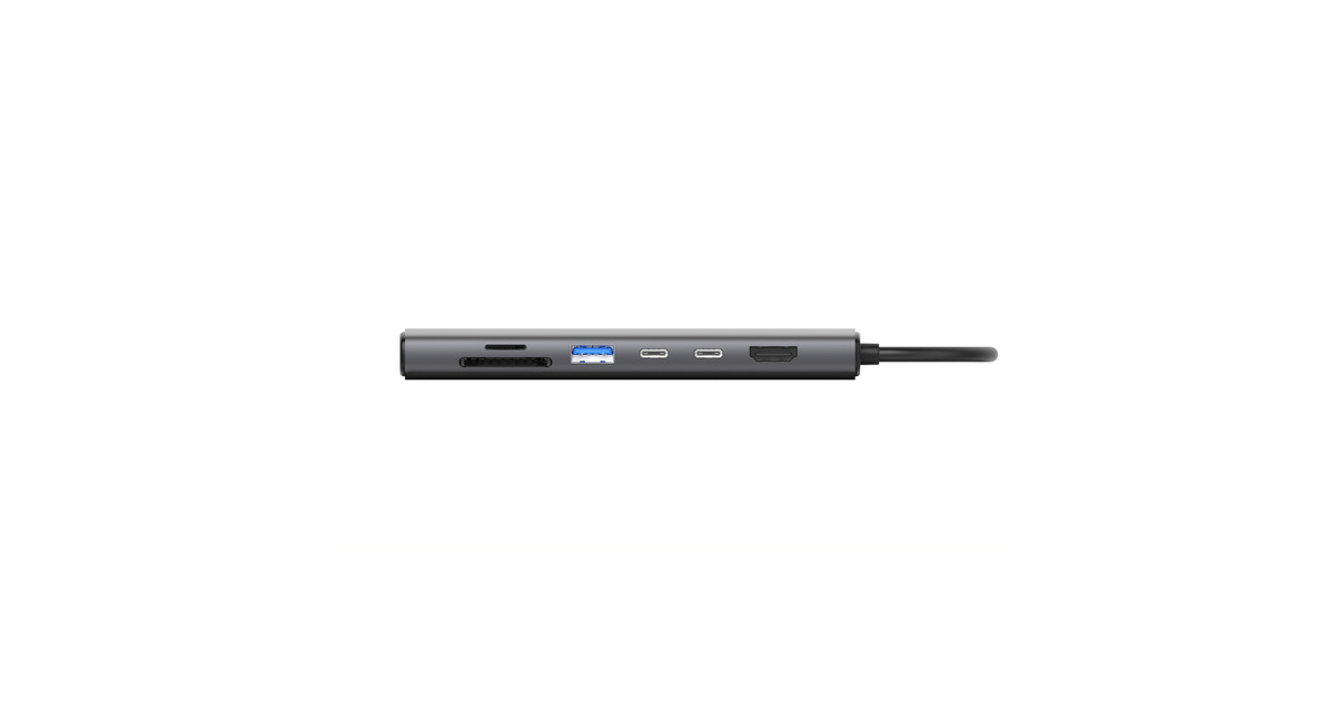Sitecom6 in 1 USB-C Multiport Adapter LAN dockingstation  (Grijs)