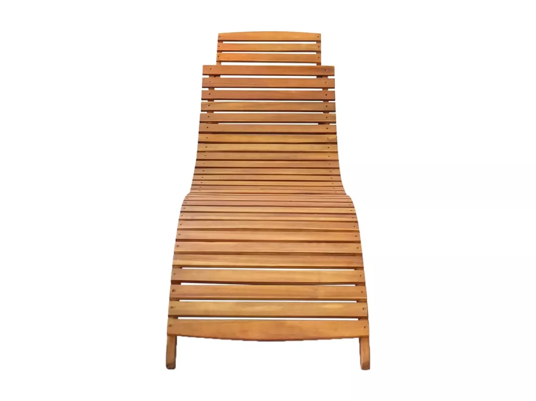 Chaises longues lot de 2 avec coussins Bois d'acacia solide