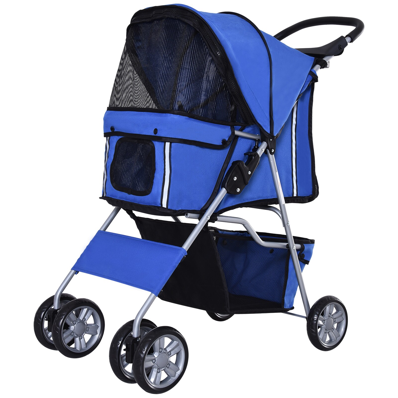 PawHut Hundebuggy mit Gitternetz blau 75 x 45 x 97 cm (LxBxH)
