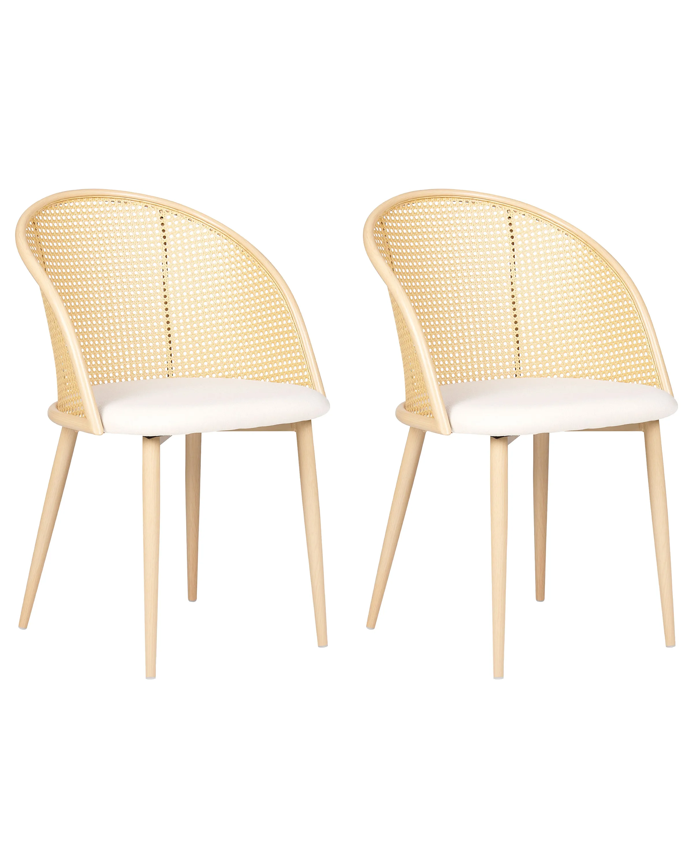 Set van 2 eetkamerstoelen CORNELL Metaal Lichtbeige