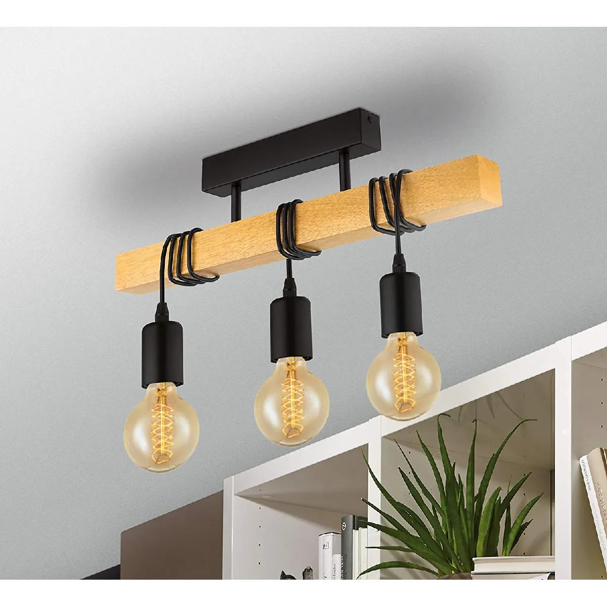 Besta Plafonnier Vintage Industriel 3 Flammes