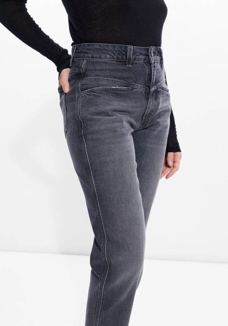 donkergrijze closed mom jeans pedal pusher 3