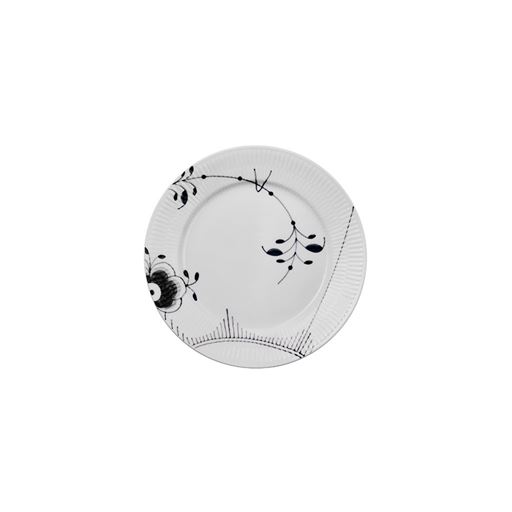Royal Copenhagen Sort Mega Riflet Frokosttallerken, Mønster 2, Ø22 cm