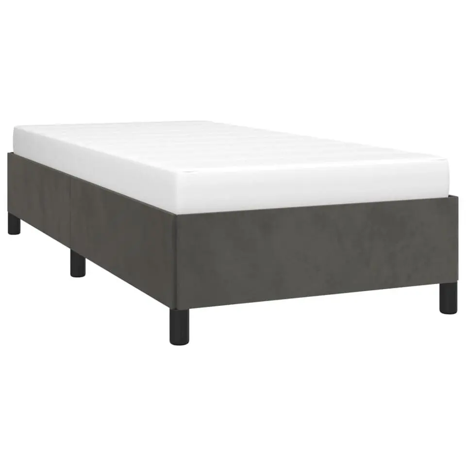 vidaXL - Bed frame zonder matras - Donkergrijs- Fluweel - 90x200 cm