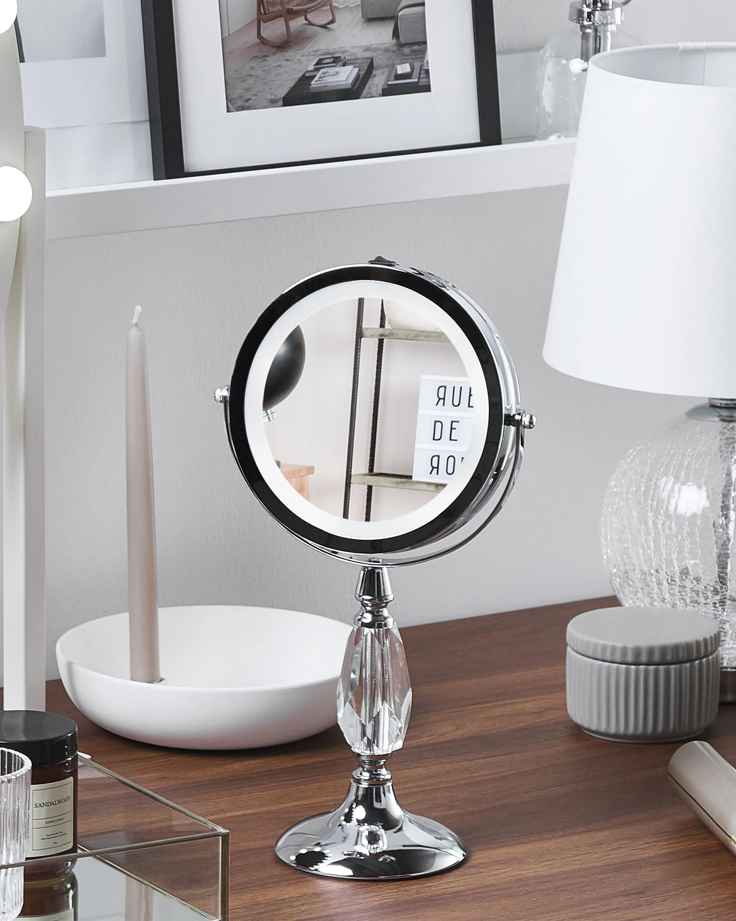 Make-up spiegel LED MAURY Zilver