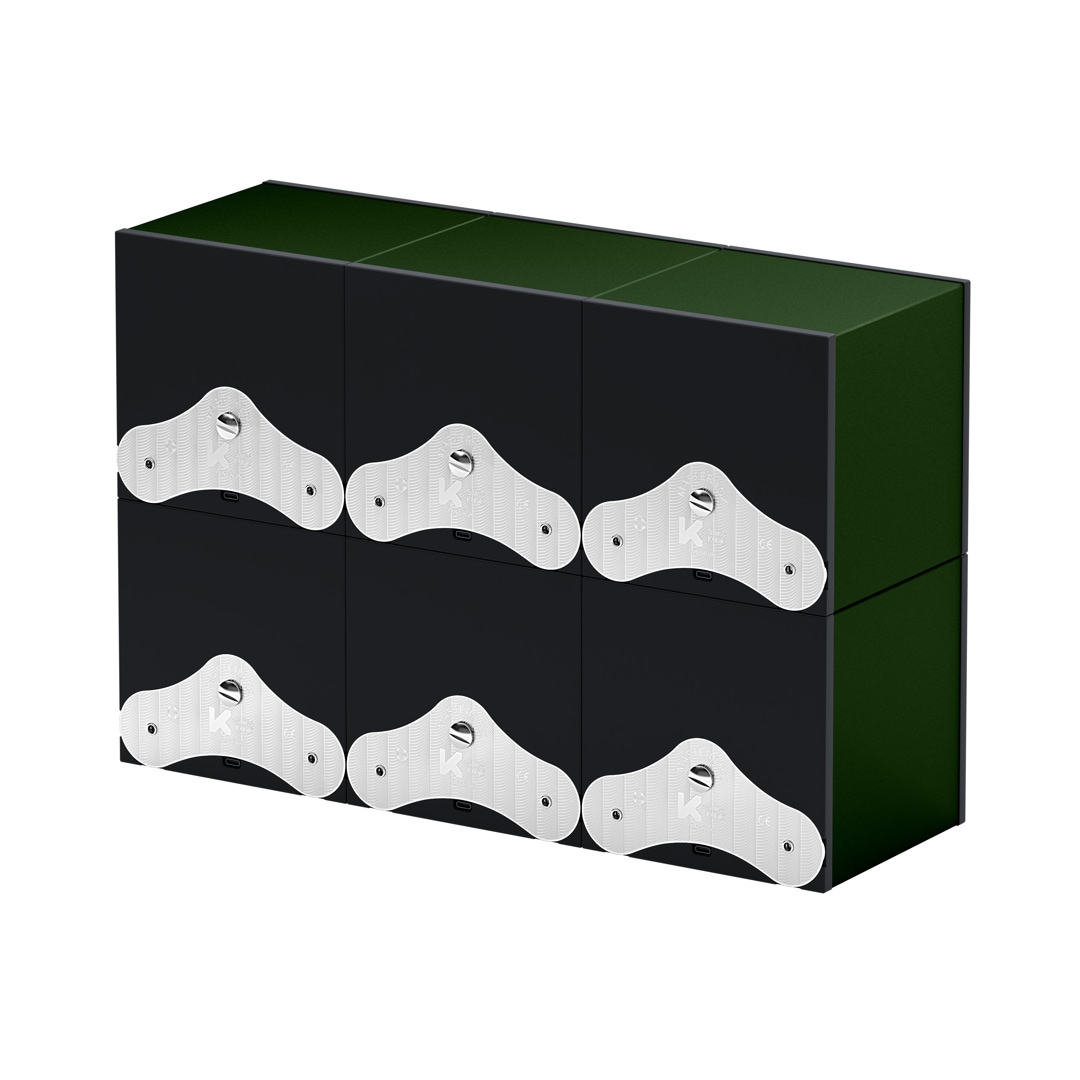 SwissKubik Masterbox Aluminium Dunkelgrün - 6 Uhren