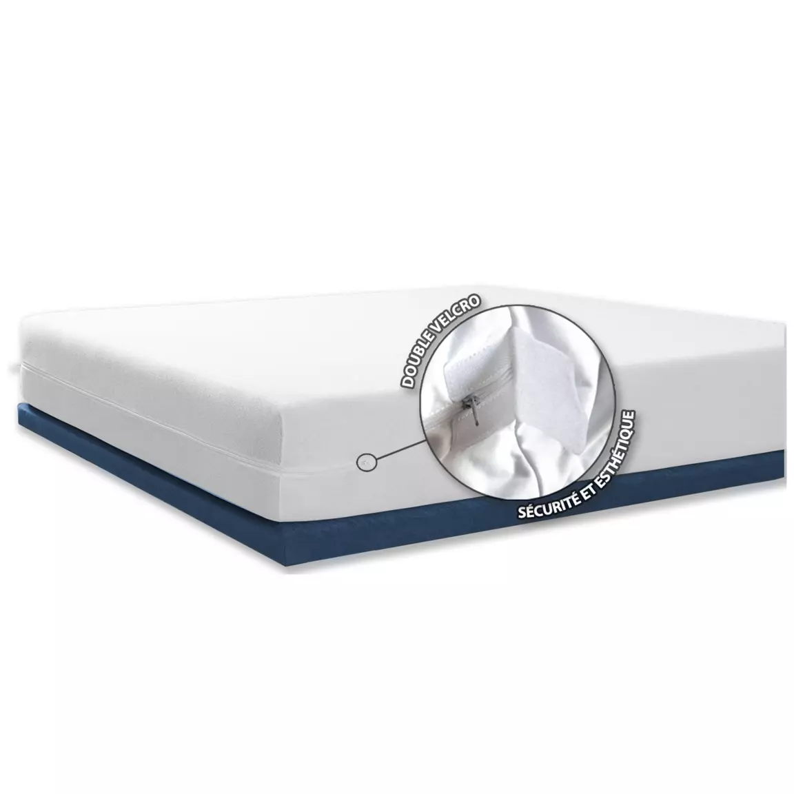 Housse de matelas intégrale anti-punaises de lit (90 x 190 cm) Ombeline Blanche