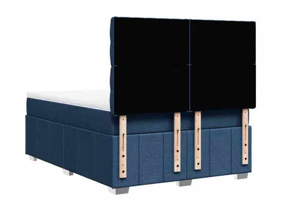 Sommier à lattes de lit avec matelas Bleu 160x200 cm Tissu