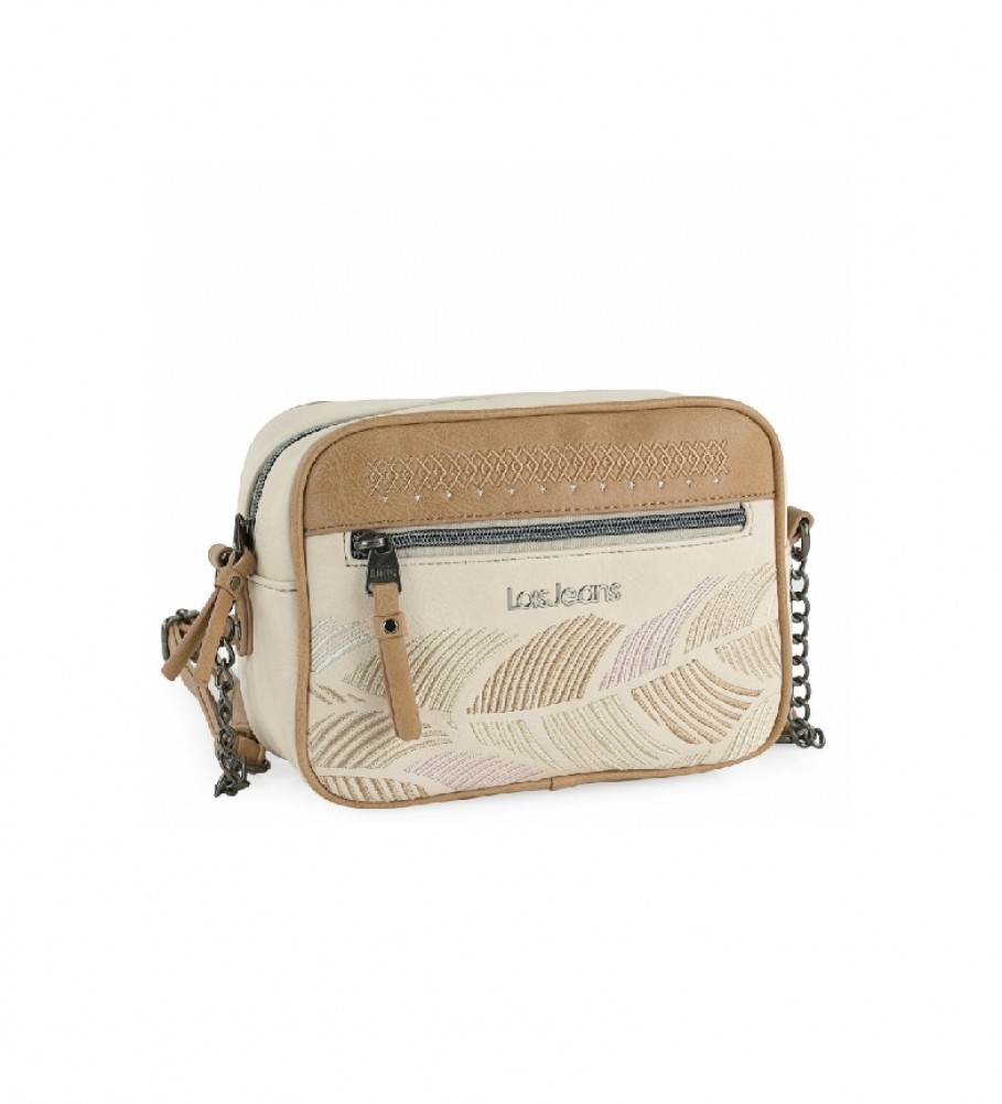 Bolsa de ombro Lois Galatea bege e marrom