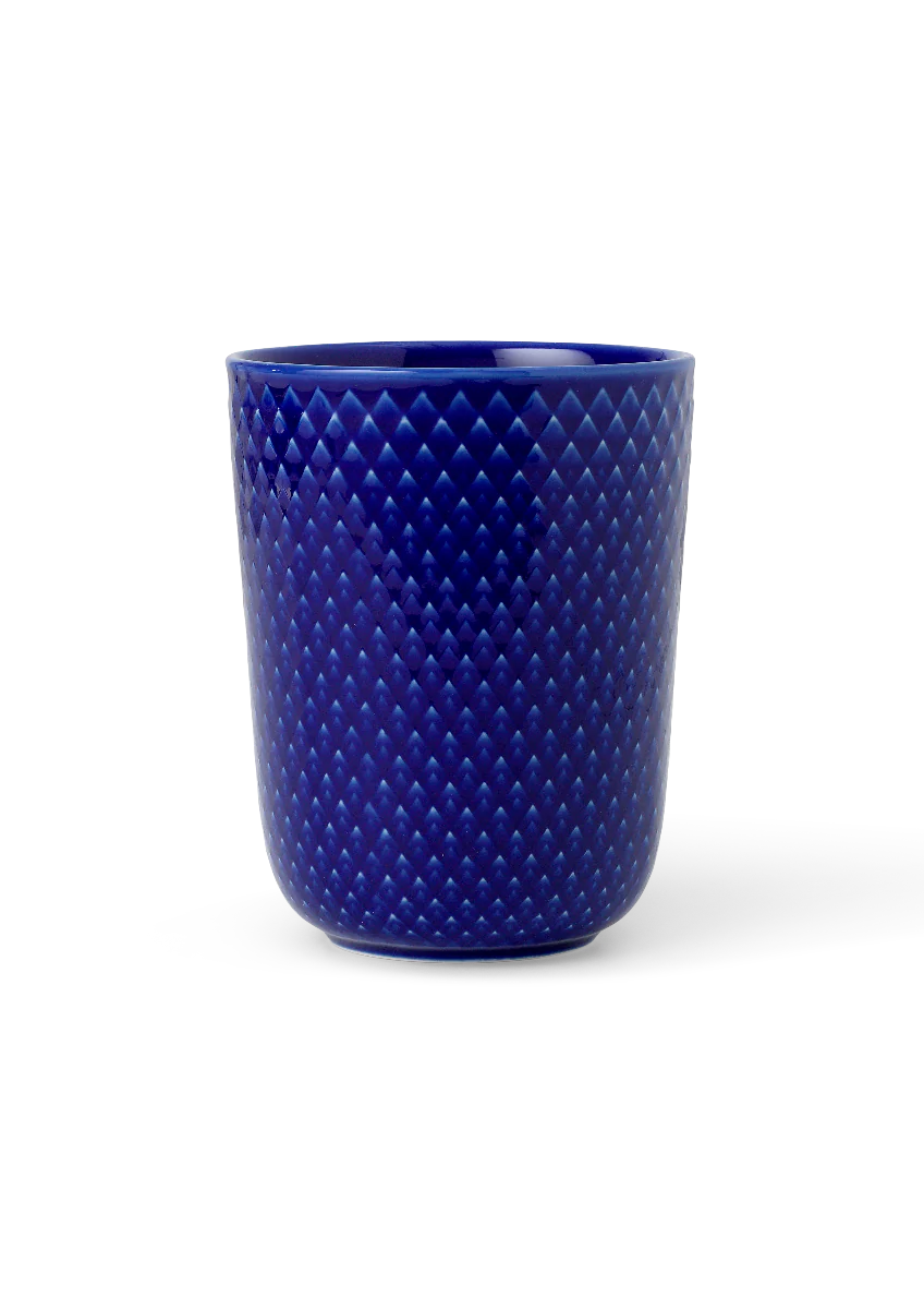 Lyngby Porcelæn  Rhombe Color krus, mørkeblå - 10,5 cm.