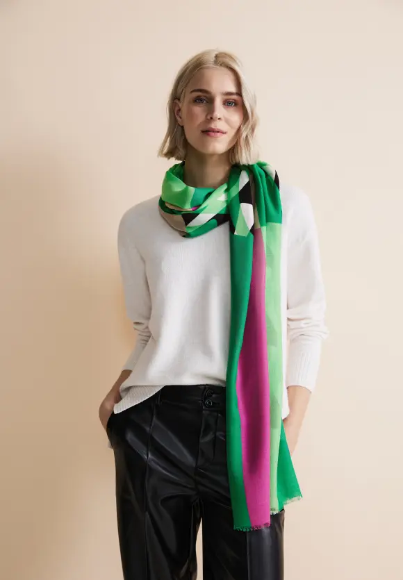 Print Longschal - fresh spring green