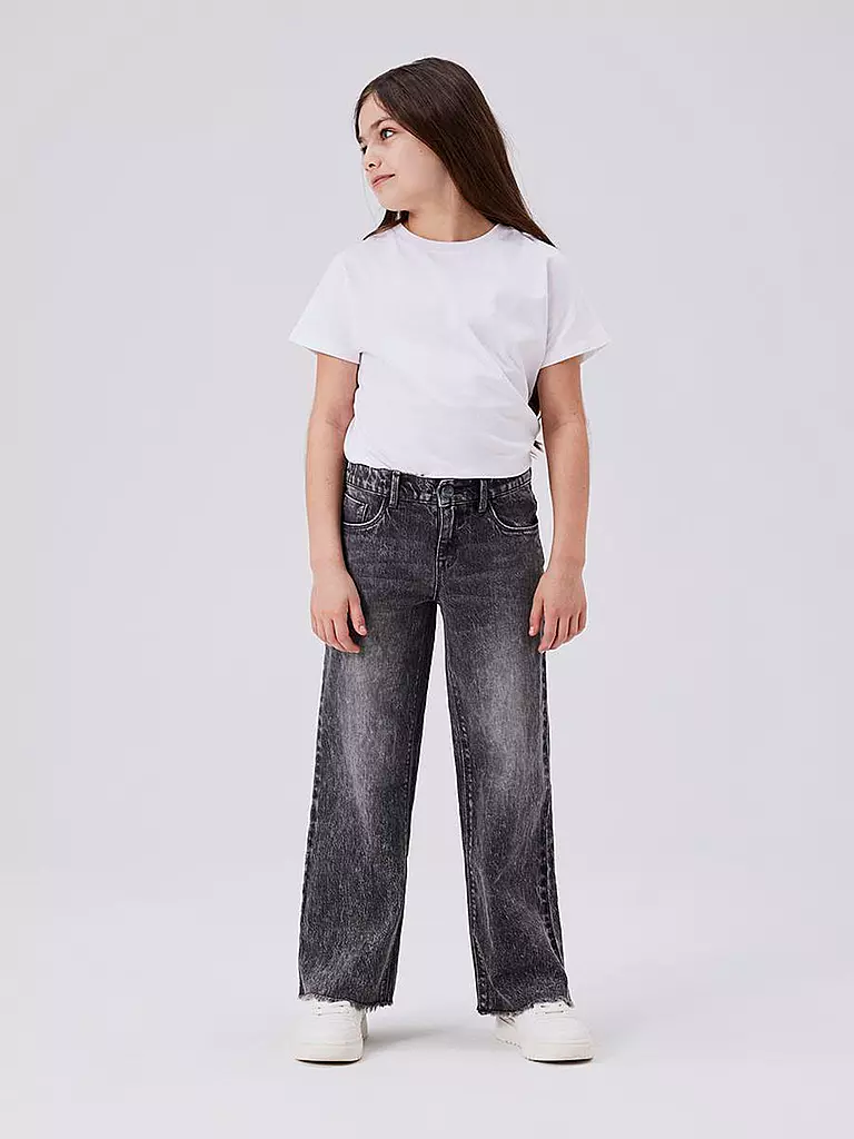 NAME IT Mädchen Jeans Straight Fit NKFROSE  grau