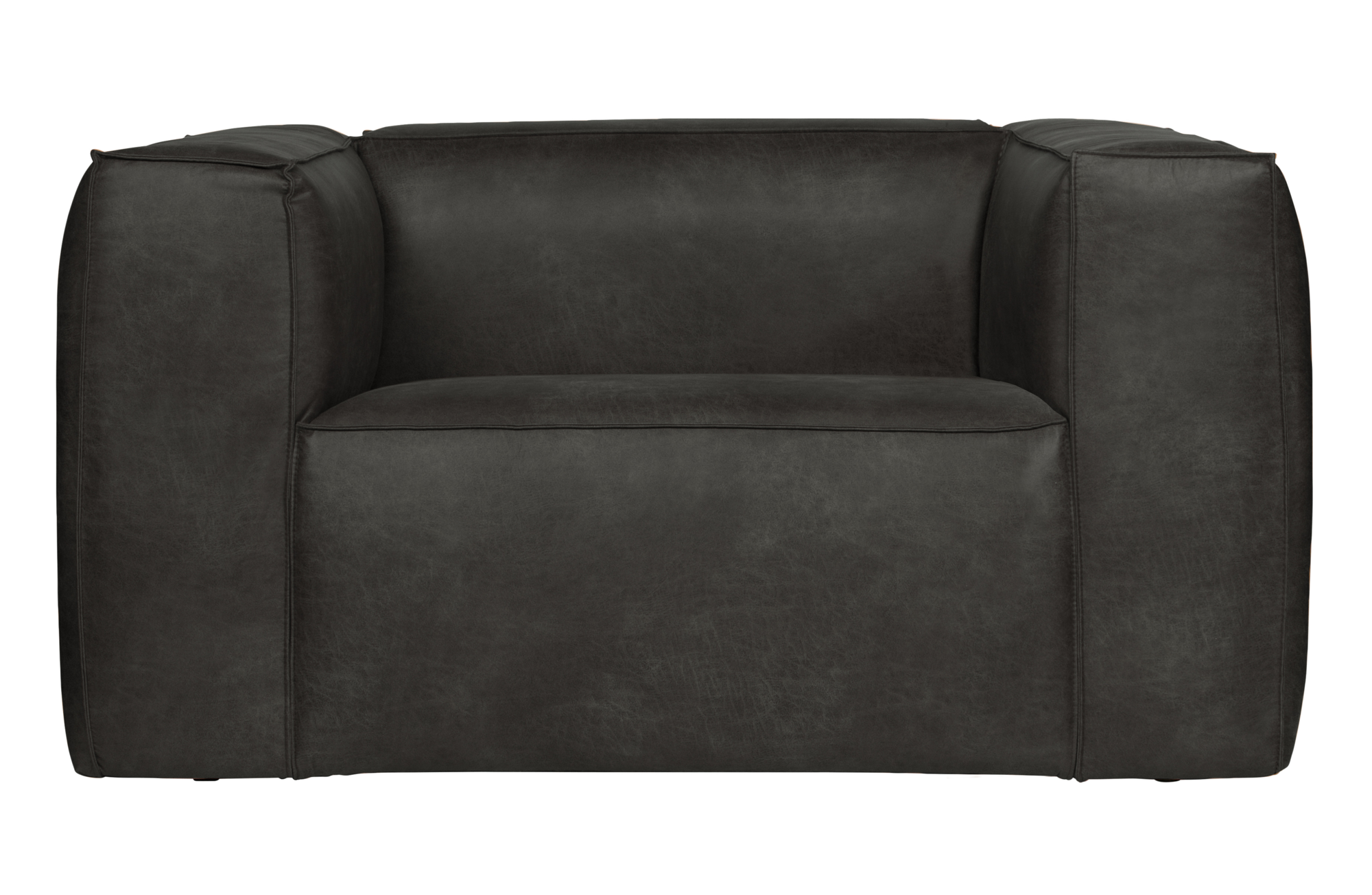 WOOOD fauteuil Bean Leer fauteuil Bean Leer - Zwart