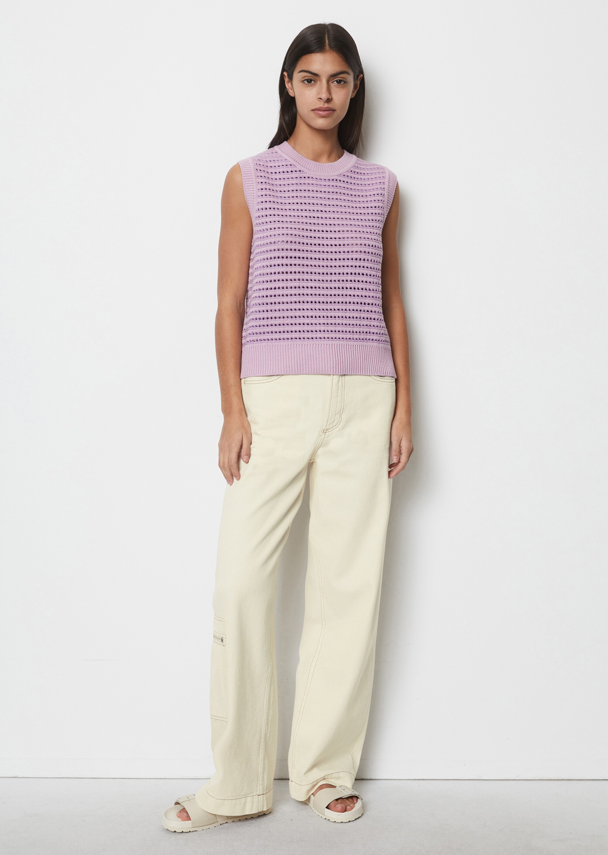DfC Ajour-Pullunder regularaus Organic Cotton-Garn