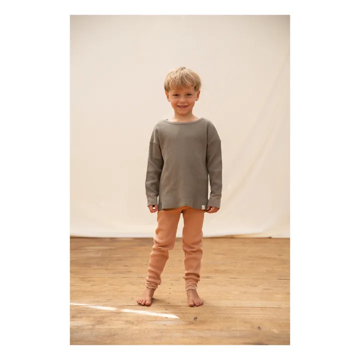 Matona Legging Coton Bio Gaufré | Rose pêche