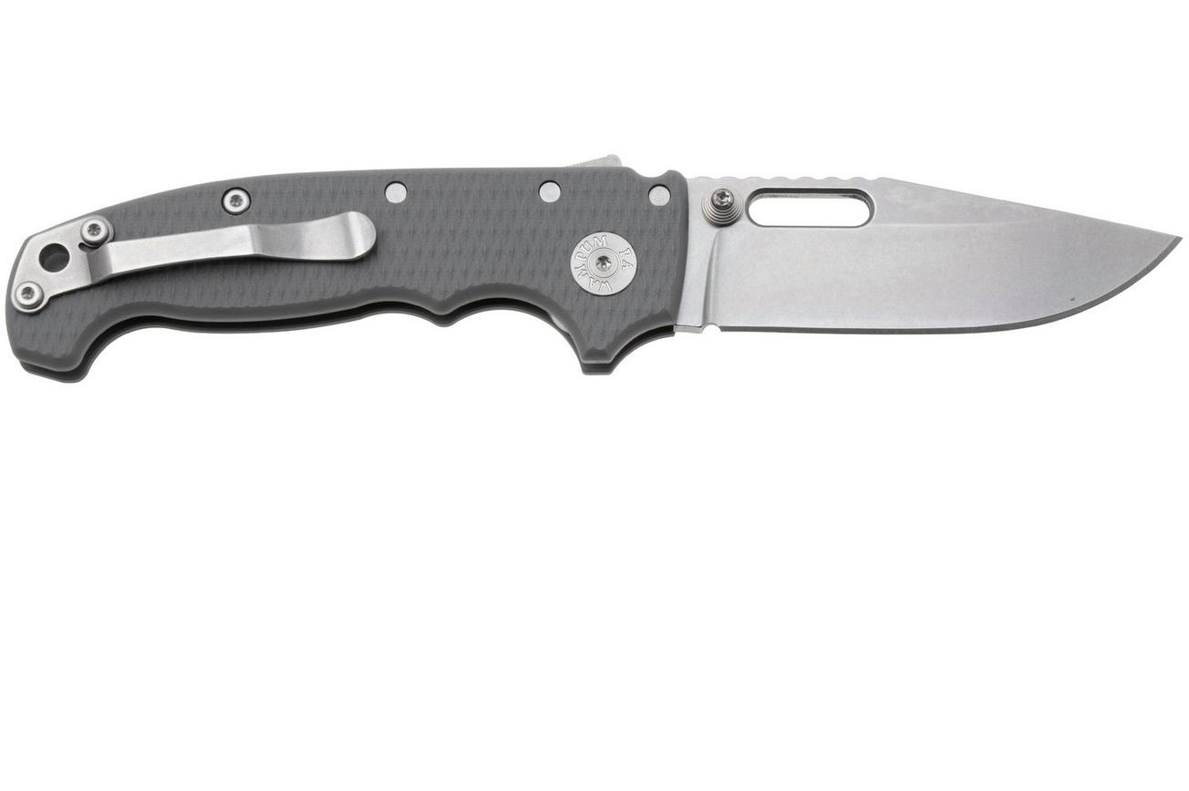 Demko MG AD20 Shark-Lock, Stonewashed MagnaCut Clip Point, MGAD20-MAG-GRY-G10, Grey G10 zakmes