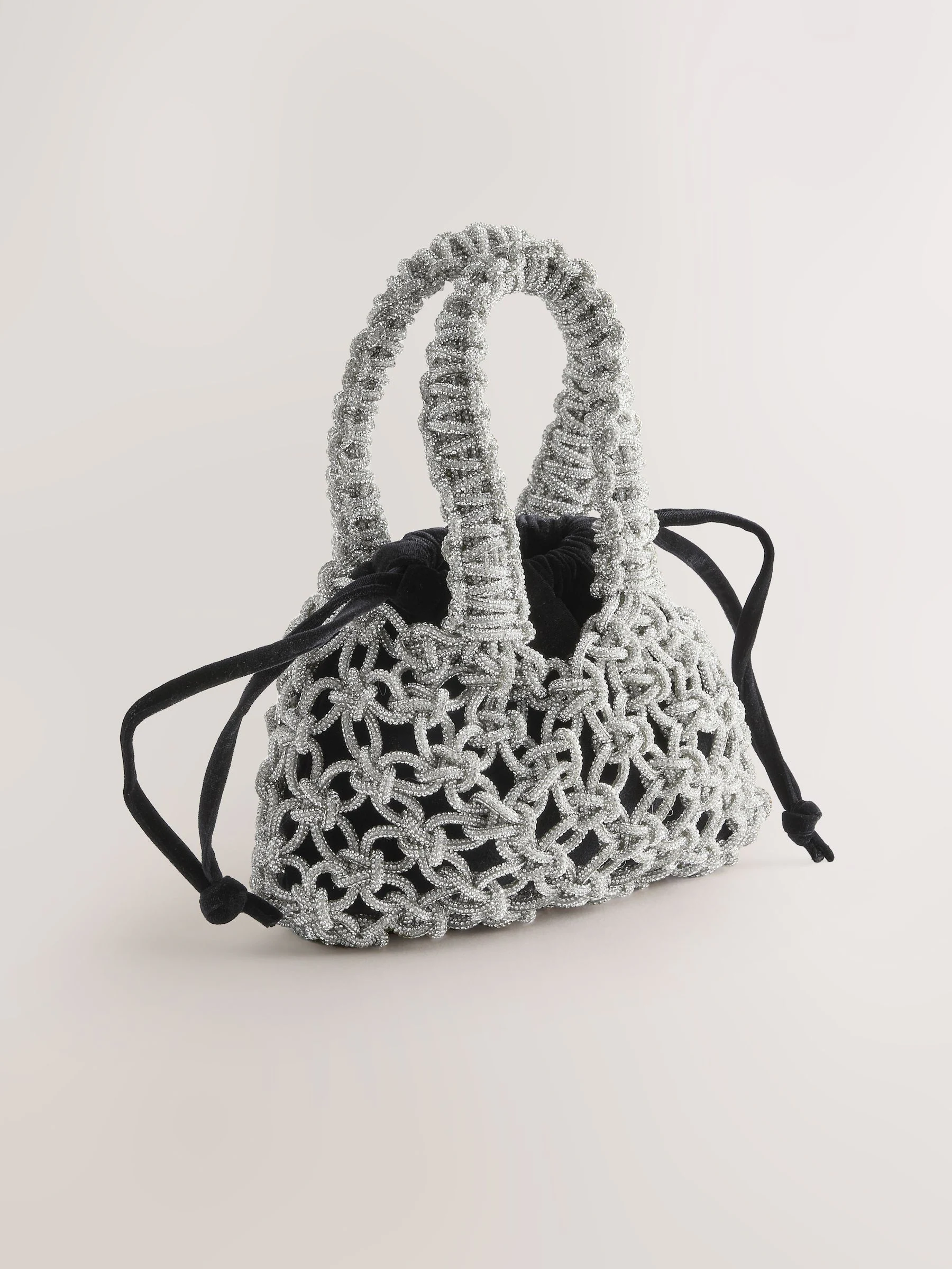 Zwart - Fluwelen Sparkle Weave handtas