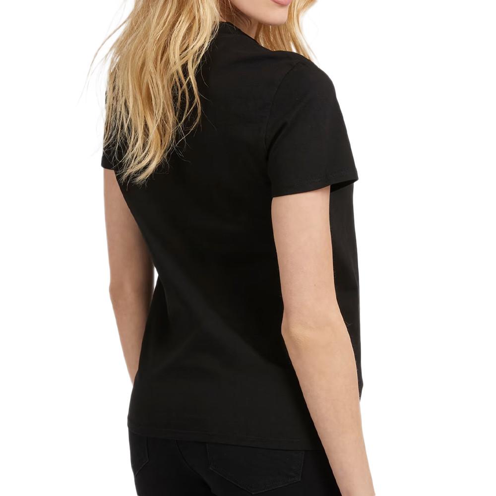 Guess T-shirt Noir Femme Guess Classic Fit Logo